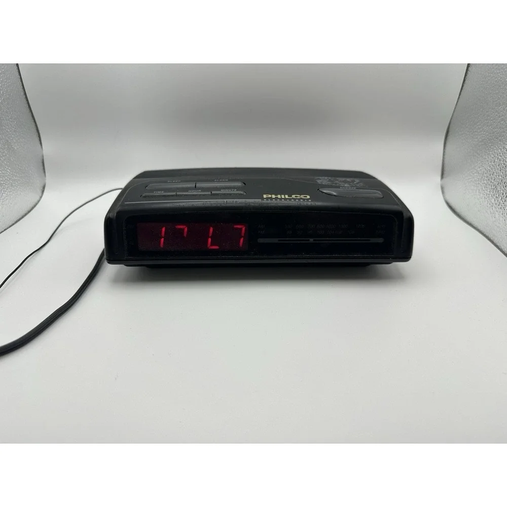 PHILCO AM/FM Clock Radio Cassette Player Model 789K w/ Battery Backup‎ Tested
